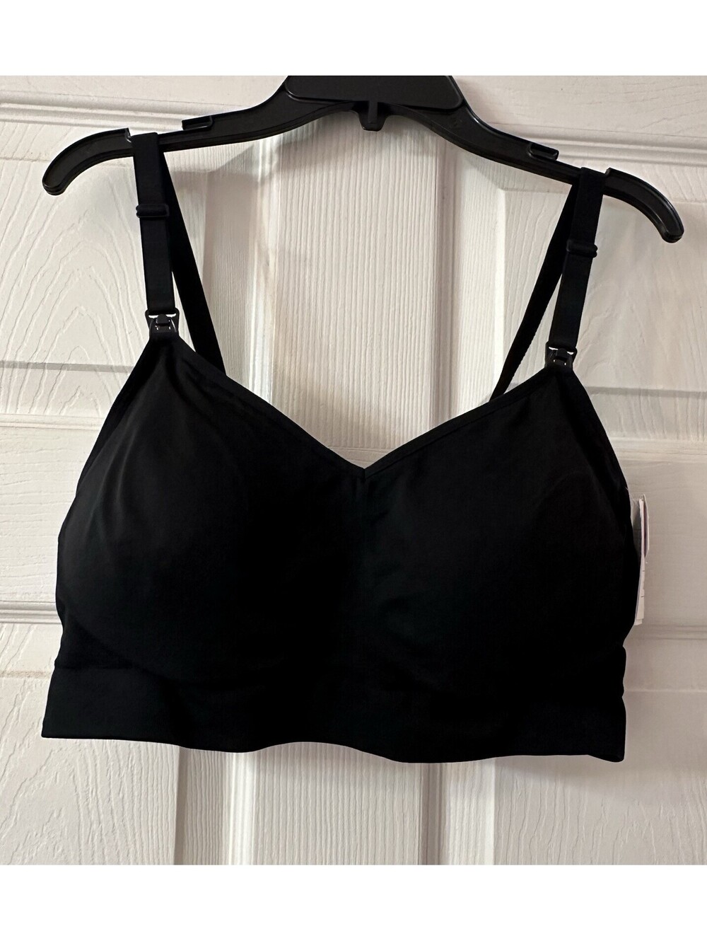 Auden Nursing Lightly Lined Seamless Bra Black Size L Wireless NWT